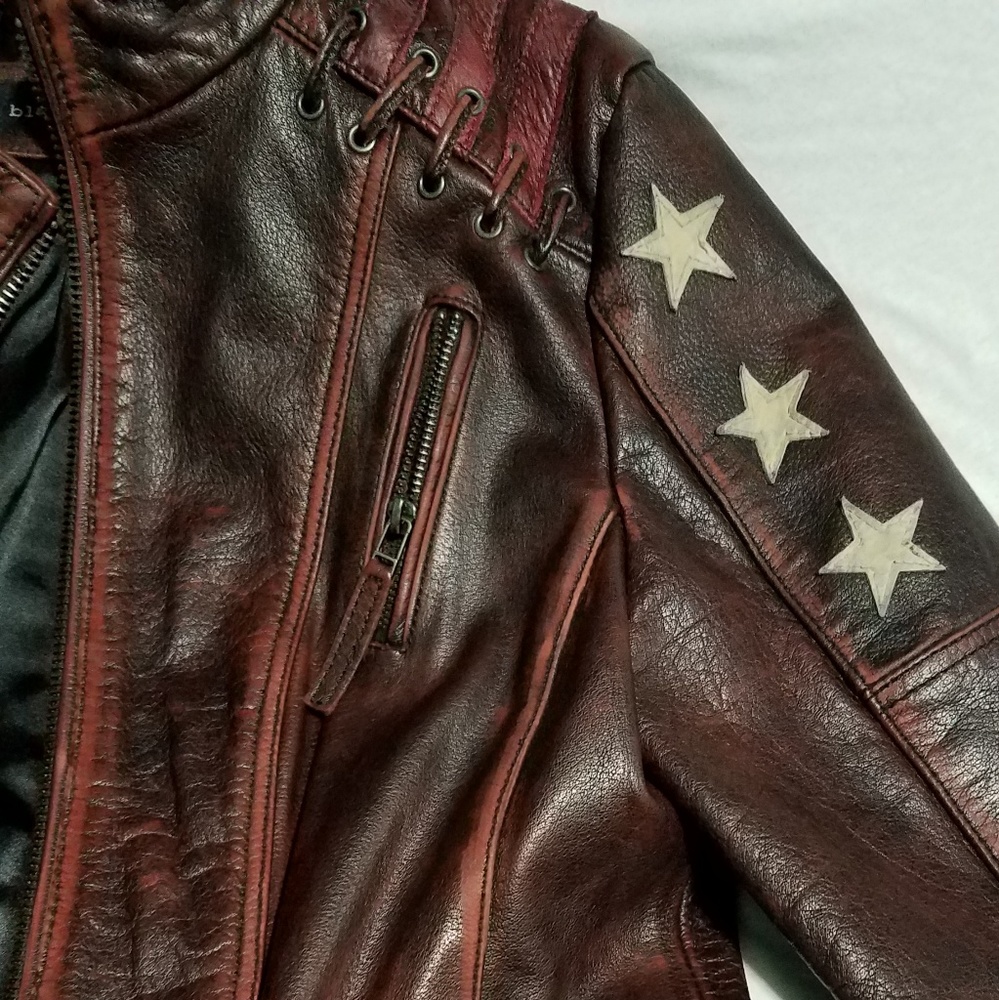 Black Rivet  leather  jacket - Picture 7 of 8